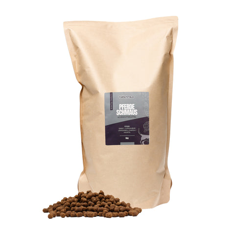 Getreidefreies und glutenfreies hypoallergenes Hundefutter in der Sorte Pferd