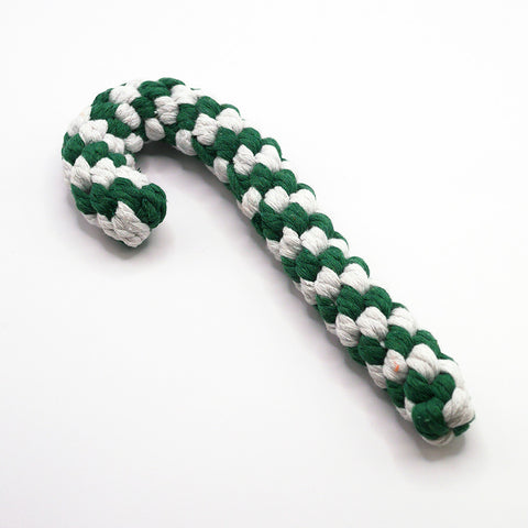 Hundespielzeug Zuckerstange Weiß und Grün gemustert